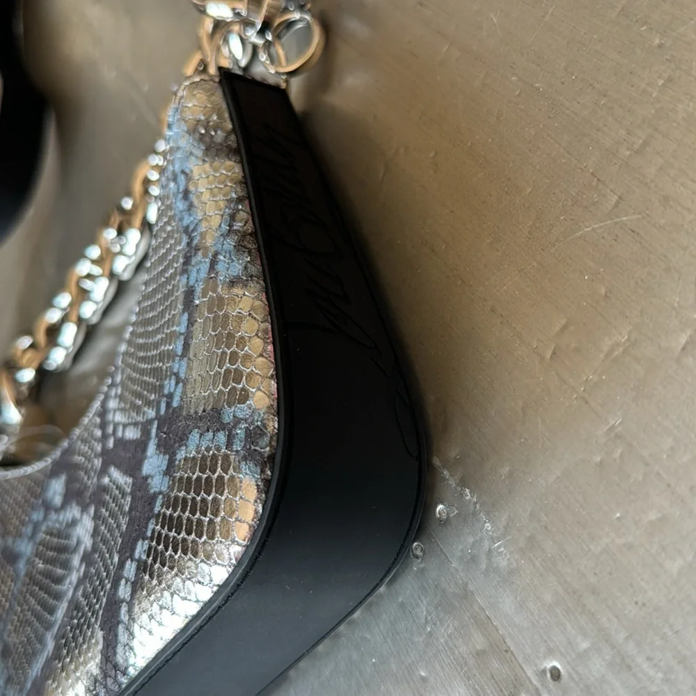 Christian Louboutin Loubila black silver chain shoulder bag crossbody mini